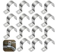 JAONLD 20 Pezzimorsetto per Tubi Acciaio Inox 304 Spessorato Ferma Cavi Elettrici Fermacavi Muro Foro Singolo a U Morsetti Tubi Per il Fissaggio di Cavi, Fili e Tubi(20mm)
