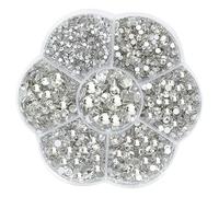 JAONLD 2500 Pcs Strass Termoadesivi per brillantini per Tessuti Strass Termoadesivi 7 Taglie 1,5~4,8mm Brillantini per Tessuti Termoadesivi per Vestiti, Scarpe, Regali Artigianali DIY