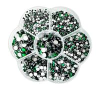 JAONLD 2500 Pcs Strass Termoadesivi per Tessuti brillantini per Tessuti Strass Termoadesivi 7 Taglie 1,5~4,8mm Brillantini per Tessuti Termoadesivi per Vestiti, Scarpe, Regali Artigianali DIY (Verde)