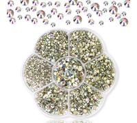 JAONLD 2500 Pcs Strass Termoadesivi per Tessuti brillantini per Tessuti Strass Termoadesivi 7 Taglie 1,5~4,8mm Brillantini per Termoadesivi per Vestiti, Scarpe, Regali Artigianali DIY (Oro)