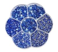 JAONLD 2500 Pcs Strass Termoadesivi per Tessuti brillantini per Tessuti Strass Termoadesivi 7 Taglie 1,5~4,8mm Brillantini per Termoadesivi per Vestiti, Scarpe, Regali Artigianali DIY (Blu)