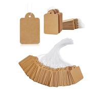 JAONLD 500 Pezzi Cartellini Prezzi con Linea 2.8 * 4.5 cm,Etichette Personalizzate Bomboniere Etichette di Carta per Marcatura Vuoto per Scrivere per Esposizione di Gioiell,Abbigliamento(Marrone)