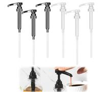 JAONLD 6 Pezzi Dispenser a Pompa per Sciroppo Dispenser di Sciroppo per Drink Succhi,Viene Fornito con 6 Tubi Lunghi,Dosatore Sapone Adatto per Bottiglie da 500 ml/1000 ml(Bianco e Nero)