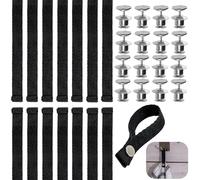 JAONLD Appendi Strofinacci Cucina Nero 8 Pezzi Ganci per Strofinacci Cucina 15x1,2cm Appendi Asciugamani Cucina PU per Appendere Strofinacci, Asciugamani da Bagno, Decorazioni, Campeggio