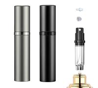 JAONLD Atomizzatore Profumo,2 Pezzi Portaprofumo da Viaggio Ricaricabile Vaporizzatore Profumo,Nebulizzatore Profumo per Viaggiare,Festa,Vita Quotidiana(5ML,Nero,Grigio)