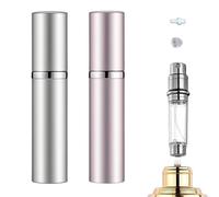 JAONLD Atomizzatore Profumo,2 Pezzi Portaprofumo da Viaggio Ricaricabile Vaporizzatore Profumo,Nebulizzatore Profumo per Viaggiare,Festa,Vita Quotidiana(5ML,Argento,Rosa)