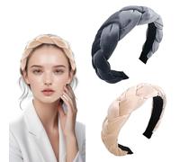 JAONLD Cerchietto,2 Pezzi Cerchietti per Capelli da Donna Elegante,Cerchietto per Capelli Donna Bombato in Velluto Fascia per la Cura Della Pelle,Yoga,Spiaggia,Feste(Rosa,Grigio)