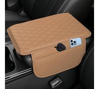 JAONLD Cuscino per Bracciolo Centrale Auto Copri Bracciolo Auto Cuscino Console Centrale Auto,Cuscino per Bracciolo Auto in Pelle Borsa di Stoccaggio per SUV,Camion,Auto(Marrone)