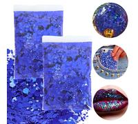JAONLD Glitter,100 g Paillettes Polvere Unghie Glitter Viso Capelli per Capelli Viso Corpo Occhi Nail Art Festival,Decorazioni(blu)