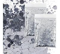 JAONLD Glitter,100 g Paillettes Polvere Unghie Glitter Viso Capelli per Capelli Viso Corpo Occhi Nail Art Festival,Decorazioni(argento)