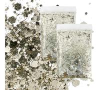 JAONLD Glitter,100 g Paillettes Polvere Unghie Glitter Viso Capelli per Capelli Viso Corpo Occhi Nail Art Festival,Decorazioni(oro champagne)