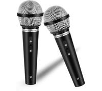 JAONLD Microfono finto, 2 pezzi, giocattolo per bambini, portatile, in plastica, per karaoke, per feste di compleanno, bomboniere, fingere di giocare in costume