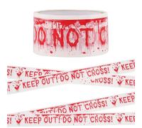 JAONLD Nastro di Avvertimento di Halloween Bianco Rosso Nastro di Avvertenza Halloween Horror Barrier Tape Facile da Usare Halloween Decorazioni Horror per Halloween, Fright Night (48×250cm)