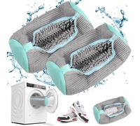 JAONLD Sacchetti per Lavare Scarpe in Lavatrice,2 Pezzi Sacchetto Scarpe Lavatrice per Lavatrici e Asciugatrici,Sacchetti Scarpe con Cerniera per Proteggere Scarpe,Riutilizzabile(Grigio Blu)