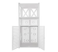 JAOSY Mobiletto da Bagno, 3 Scomparti, Porta a Lamelle, Scaffale da Terra, per la Cucina e Il Corridoio, Bianco, Pannelli MDF, per Bagno, Soggiorno, Cucina, Bianco, 25 x 40 x 90CM