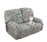 Jaotto Copridivano Relax 2 Posti Reclinabile, Fodere Copripoltrona Relax 1 Posto Universale con Tasche, 6-Pezzi Copridivano Fantasia Lavabile, Coperture per Divano da Massaggio,Grigio Stile