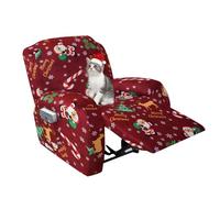 Jaotto Copripoltrona Relax Natalizia Reclinabile Fodere Copripoltrona 1 Posto per Natale Universale Copripoltrona Relax Reclinabile con Tasche Lavabile Xmas Coperture per Divano da Massaggio,Ladro