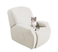 Jaotto Copripoltrona Relax Reclinabile,Fodere Copripoltrona 1 Posto Universale,Moderne Copripoltrona Relax Reclinabile con Tasche Lavabile,Coperture per Divano da Massaggio,Beige