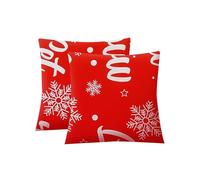 Jaotto Federe Confezione da 2 Federe Cuscini Divano Decorativi Fodere Quadrati Spandex 45x45cm Cuscino Copricuscini per Soggiorno Camera da Letto Casa,Fiocchi di Neve