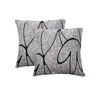 Jaotto Federe Confezione da 2 Federe Cuscini Divano Decorativi Fodere Quadrati Spandex 45x45cm Cuscino Copricuscini per Soggiorno Camera da Letto Casa(Stile Grigio,Set di 2)