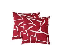 Jaotto Federe Confezione da 2 Federe Cuscini Divano Decorativi Fodere Quadrati Spandex 45x45cm Cuscino Copricuscini per Soggiorno Camera da Letto Casa(Astratto Bordeaux,Set di 2)