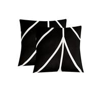Jaotto Federe Confezione da 2 Federe Cuscini Divano Decorativi Fodere Quadrati Spandex 45x45cm Cuscino Copricuscini per Soggiorno Camera da Letto Casa,Linea Nera