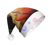 JaoXer Basketball Arena - Cappello natalizio a LED per adulti, per feste di Capodanno, caldo berretto di Babbo Natale