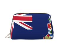 JaoXer Beauty case in pelle dorata, con stampa bandiera delle Isole Cayman, borsa da viaggio con cerniera, organizer portatile per articoli da toeletta per uso quotidiano, Oro, One Size