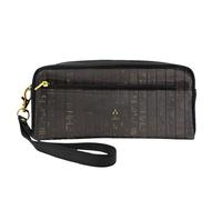 JaoXer Beauty case riutilizzabile - Organizer da viaggio per articoli da toeletta, design completo, custodia in pelle con stampa di geroglifici egizi antichi per donne, nero, taglia unica