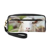 JaoXer Beauty case riutilizzabile - Organizer da viaggio per articoli da toeletta, design completo, divertente lingua di pecora birichina carina stampa animale custodia in pelle per donne, nero