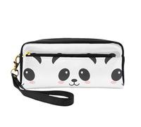 JaoXer Beauty case riutilizzabile - Organizer da viaggio per articoli da toeletta, design completo, panda bella testa di panda stampa custodia in pelle per donne, nero, taglia unica
