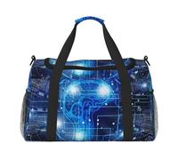 JaoXer Borsa da viaggio con intelligenza artificiale, grande, isolata, perfetta per campeggio, spesa, sport, palestra e avventure all'aria aperta, nera, taglia unica