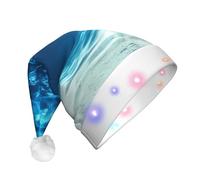JaoXer Cappello natalizio subacqueo a LED con vista sull'oceano per adulti - Copricapo per feste di Capodanno, berretto caldo in peluche di Babbo Natale, berretto