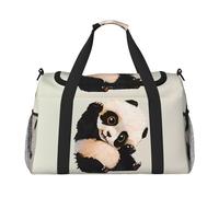 JaoXer Cute Little Panda - Borsa da viaggio a mano, grande borsa termica ecologica, perfetta per campeggio, generi alimentari, sport, palestra e avventure all'aria aperta, nera, taglia unica