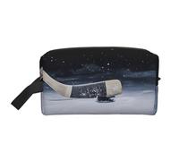 JaoXer Grande borsa cosmetica da viaggio, riutilizzabile, con stampa di bastoni da hockey, per articoli da toeletta, organizer portatile per uomini e donne, bianco, taglia unica