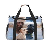 JaoXer Labrador Retrievers - Borsa da viaggio a mano, grande borsa termica ecologica, perfetta per campeggio, generi alimentari, sport, palestra e avventure all'aria aperta, nera, taglia unica