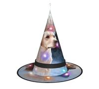 JaoXer Labrador Retrievers - Cappello da strega per Halloween, pieghevole, decorativo, con luci LED, per feste, feste in maschera, carnevale e Natale