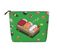 JaoXer Sleeping Sushi - Trousse per trucchi in canapa finta, organizer per articoli da toeletta - Una confezione per molteplici usi quotidiani, compagno di viaggio d'affari, nero, taglia unica