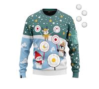 JAP Christmas - Maglione Natalizio - con Il Gioco della Palla - vestibilità Perfetta Senza prurito - XL