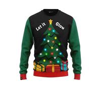 JAP Christmas - Maglione Natalizio con luci LED - Let it Glow - vestibilità Perfetta Senza prurito - L