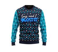 JAP Christmas - Maglione Natalizio con luci LED - Sexy And I Glow it - vestibilità Perfetta Senza prurito - M