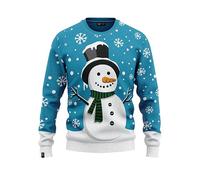 JAP Christmas - Maglione Natalizio - Il Pupazzo di Neve - Donna, Uomo, Bambini, Famiglia - Maglioni Natalizi - Blu - L