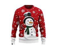 JAP Christmas - Maglione Natalizio - Il Pupazzo di Neve - Donna, Uomo, Bambini, Famiglia - Maglioni Natalizi - Rosso - M