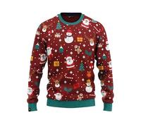 JAP Christmas - Maglione Natalizio - Pupazzo di Neve e Babbo Natale - Donna, Uomo, Bambini, Famiglia - Maglioni Natalizi - L