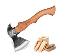 Japaknives Ascia vichinga forgiata a mano per spaccare il legno Ascia a mano 38cm Ergonomica per spaccare il legno all'aperto per il campeggio Trekking Idea regalo