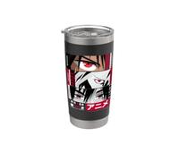 Japan Anime Warrior Eyes Illustration Graphic Anime Bicchiere termico in acciaio inox doppia parete