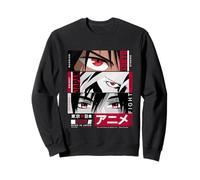 Japan Anime Warrior Eyes Illustration Graphic Anime Felpa