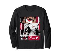 Japan Anime Warrior Eyes Illustration Graphic Anime Maglia a Manica
