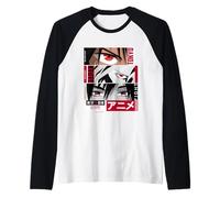 Japan Anime Warrior Eyes Illustration Graphic Anime Maglia con Maniche Raglan