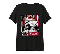 Japan Anime Warrior Eyes Illustration Graphic Anime Maglietta Premium